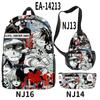 Mochilas Escolares Tendência Europeia e Americana Transfronteiriças, Roupas com Personagens Impressão Colorida 3D Conjunto de Mochilas Duplas de Viagem