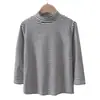 Camisetas Térmicas de Cuello Alto Medio para Niños, Camisetas Interiores, Rayadas Estilo Familiar para Adultos Otoño e Invierno Ropa Térmica de Terciopelo Alemán