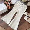 Pantalones Casuales para Niñas de Primavera y Otoño, Moda Coreana Elegante para Bebés y Niños, Pantalones de Campana con Volantes y Lunares, Lazo