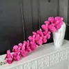 Filme com Textura 3D 21 Cabeças Phalaenopsis Flor Artificial de Alta Qualidade Pendurada Flor Falsa Decoração de Casa Flor Flor de Arranjo de Casamento