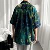 Camisa de Manga Corta con Estampado Integral Estilo Hawaiano Retro de Verano para Hombre Delgada de Marca de Moda Holgada Casual Camisa Floral para Pareja de Media Manga