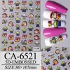 Pequeñas pegatinas adhesivas impermeables de relieve tridimensional 5D, patrón pequeño de dibujos animados, pegatinas decorativas para uñas, pegatinas para uñas de estilo nacional