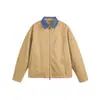 Jaqueta de Vento Casual de Trabalho Masculina Rumen Estilo Retrô Americano Falsa Duas Peças Xadrez Lapela à Prova de Vento Costura Cor Contrastante Jaqueta de Voo