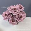 Simulação de 7 cabeças mocha rosa vintage pintura a óleo em relevo realista casa floral casamento estrada chumbo parede floral