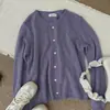 Cardigan de Lã Tricotada com Ursinho de Mel / Lançamento Outono/Inverno 2026 Estilo Coreano Solto Emagrecedor Gola Redonda Vazado Top Feminino