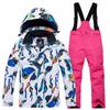 Nuevo traje de esquí para niños, conjunto de dos piezas de esquí cálido y grueso para exteriores para niños y niñas