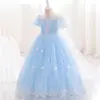 Vestido Curto Infantil Elsa 2026 Verão Novo Estilo Vestido Princesa Infantil para Aniversário de Meninas Atacado
