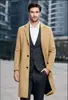 Gabardina de moda transfronteriza en stock, gabardina elegante de longitud media europea y americana para otoño/invierno, abrigo de lana a la moda, chaqueta ajustada para hombre