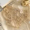 Calcinha Feminina Estilo Creme Desejo Puro 7A Algodão Puro Antibacteriano no Gancho Cintura Média Renda nas Bordas Roupa Íntima para Meninas Verão Respirável Fina