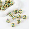 12mm Color Pintado Impreso Pan de Hamburguesa Oso de Helado Cuadrado DIY Hecho a Mano Bolígrafo Cadena de Teléfono Móvil Accesorios de Joyería