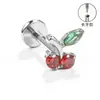 Aretes de Aleación de Titanio F136, Aretes Largos Finamente Tallados para Hélice Auricular, Piercings para Labio con Circonita, Joyería para Piercings Corporales de Titanio G23