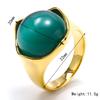Joyería al por mayor de comercio exterior Nueva moda transfronteriza europea y americana nicho Ins moda Ruili elegante Anillo de titanio y acero ópalo