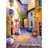 Pintura al óleo estilo europeo de un pueblo junto al lago, Pintura de diamantes con cobertura total de diamantes, Nueva escena callejera vintage para decoración de sala de estar, Fábrica de punto de cruz con diamantes