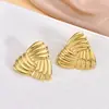 Pendientes Hidráulicos de Acero Inoxidable 304 Transfronterizos Europeos y Americanos, Diseño Vintage, Joyería Geométrica Irregular al por Mayor