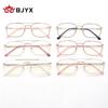 Gafas de lectura de marca BJYX, marco completo, caja de negocios, ultraligeras, ultratransparentes, de color sólido, de metal, de alta calidad, anti luz azul, espejo plano
