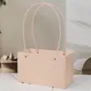 Moda Festiva de Cumpleaños Bolso Tote Acolchado Portátil con Flor en Relieve Material Floral de PVC Bolsa de Papel Kraft Regalo de Ins