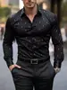 2026 Nueva Llegada Camisa Estampada para Hombre Corte Delgado Manga Larga Casual de Negocios Camisa de Manga Corta Rayada Ropa de Moda para Hombre
