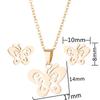 Conjunto de Joias Femininas Nova Série de Animais em Aço Inoxidável Personalizado Colar Brincos Moda Simples Atacado