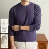 Moletom Masculino Lã Seda Estilo Old Money 2026 Outono Inverno Novo Macio Confortável Quente Camada Interna Camada Base Masculino