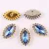 Cristal de Vidrio con Forma de Encaje Marquise Pedrería Flores de Doble Capa con Agujeros para Coser a Mano Ropa DIY Accesorios de Material de Cordero de Xinjiang