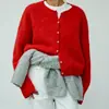 Nuevo Suéter Cardigan de Felpa de Botones Sencillos Estilo Perezoso Chic Suave Europeo y Americano Transfronterizo Otoño/Invierno 2026 para Mujer
