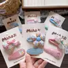 Nuevo pasador BB de tela de primavera estilo coreano con corazón bordado, pinza para el pelo de flor de ganchillo hecha a mano para niñas, pinza lateral
