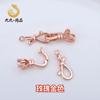 Collar de Perlas con Chapado en Oro Grueso de 18K que Conserva el Color, Cierre de Lazo, Hebilla para Pulsera, Conector Electrochapado Hecho a Mano, Accesorios