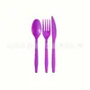Faca e garfo de plástico descartáveis colher fábrica de comércio exterior transfronteiriço venda direta festa de aniversário cor faca e garfo de plástico PS colher atacado