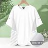 [Seleção] Camiseta Masculina de Seda Gelada com Mesh de Verão Manga Curta Masculina Gola Redonda Fina Solta Respirável Manga Meia-manga Grande