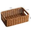 Cesta de sobremesa de frutas criativas quadradas tipo rattan Prato de frutas secas de estilo europeu prato de lanche doméstico cesta de bandeja de chá da tarde de doces