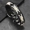 Comercio Exterior Pulsera Sencilla y Única de Cuerda de Cáñamo y Cuero Estilo Punk Retro con Cruz Tejida de Cuero, Accesorio Ajustable para Hombre