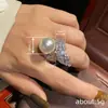 Anillo de Flor de Perla de Imitación Estilo K Francés Cao Shi, Joyería Noble y de Gama Alta, Vestido de Noche, Accesorios Exquisitos