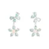 Nuevos Pendientes 2025 Zirconia Incrustada Pendientes de Flor y Mariposa Colgante Largo Fresco Accesible Lujo Bobina de Mosquito Clip para Oreja