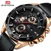 Fabricante Directo Moda Hombre Impermeable Deportes al Aire Libre Casual Reloj Estudiante Correa de Cuero Calendario Reloj de Cuarzo