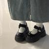 Sapatos de Couro Fofos de Boca Rasa Estilo College Verão 2024 Tendência da Internet Moda Versátil Vestido Sapatos Mary Jane