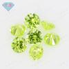 Anillo de circón verde manzana redondo con un solo agujero y gema Huagang con superficie de gema de color artificial, piedra blanca, piedra desnuda y diamante