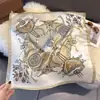 Bufanda de seda con patrón de espiga, bufanda de cuello transpirable tipo paisley, pañuelo cuadrado decorativo, bufanda pequeña vintage de color bloqueado para viajar