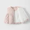 Colete de Bebê 120g Acolchoado de Algodão Protetor de Barriga para Outono e Inverno, Top Quente de Fleece para Bebês e Crianças