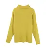Atacado transfronteiriço moda feminina mais vendida casual estilo coreano gola alta manga longa elegante suéter de tricô pulôver HBZW918130