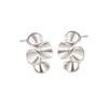Pendientes Irregulares de Flor de Crema Dulces y Frescos Únicos para Niñas, Estilo Geométrico, Pendientes Pequeños Elegantes y Creativos para Socialités