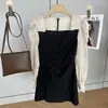 Vestido Hepburn Estilo Francês de Luxo Leve Feminino Design Romântico Vintage Vestido Longo Doce Cintura Emagrecimento Vestido