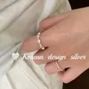 Joyería de diseño inspirado en el estilo ins coreano, anillo de junta retorcida con circonita brillante de plata de ley S925, versátil para apilar