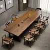 Mesa de Té de Madera Maciza de Tablero Grande y Combinación de Sillas Mesa de Té para Oficina Sala de Estar Hogar Estilo Chino Mesa de Jefe Simple y Moderna