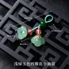 Pingente de Vidro Estilo Chinês Imitação de Jade Borboleta Vagem de Lótus Pequeno Charme Acessório DIY Feito à Mão Pulseira Broche Hanfu Qipao
