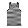 Comércio Exterior Transfronteiriço Amazon Novo Colete de Verão Sem Mangas Gola Redonda Listrado Costura Respirável Casual Top Roupa Masculina