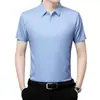 Camisas de Manga Corta para Hombre de Verano, Color Sólido, Sin Planchar, Camisas Casuales para Hombre, Transpirables, Anti-Arrugas, Camisas Simples para Hombre, Dropshipping