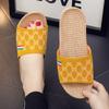 Pantuflas de Lino Feizhijia para Mujer, de Punta Abierta para Todas las Estaciones, Casuales para Pareja, Antideslizantes para Interiores para Hombre, Transpirables, Cómodas y Absorbentes del Sudor