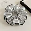 Scrunchie Brilhante Color-Blocking Doce-Cool de Alta Qualidade Estilo Coreano para Penteados de Coque Únicos, Prendedor de Rabo de Cavalo, Acessório de Cabelo