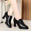 Zapatos de Mamá, Zapatos Versátiles para Mujer para Bodas, Nuevo Estilo Primavera y Otoño 2025, Zapatos de Piel Rojos, Tacones Altos para Mujer, Tacón Grueso, Zapatos de Salón de Corte Profundo
