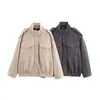 Europeo y Americano Transfronterizo Aliexpress Amazon Popular de Moda Versátil Chaqueta Abrigo Suelta de 2 Colores